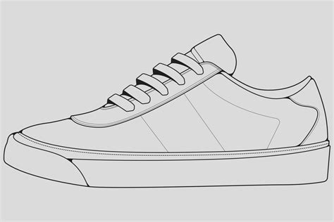 Shoes sneaker outline drawing vector, Sneakers drawn in a sketch style ...