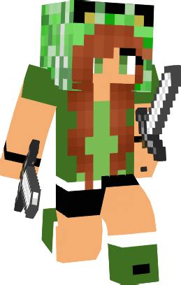 Girl Skin (with creeper hoodie) Minecraft Skin