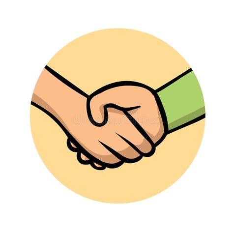 Cartoon Handshake Icon. Flat Design Icon. Colorful Flat Vector ...