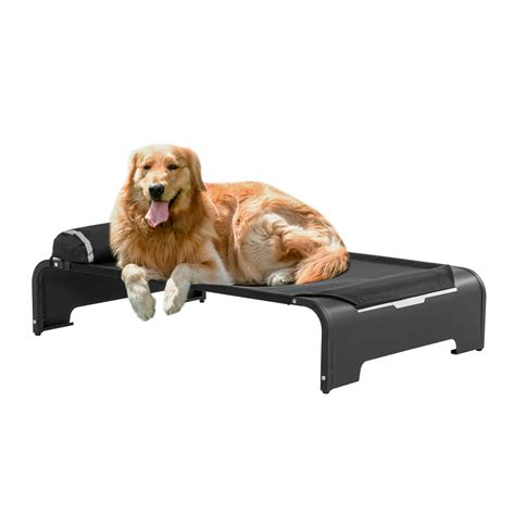 PawHut Elevated Dog Bed w/ Removable Pillow, Raised Pet Bed w/ Steel ...