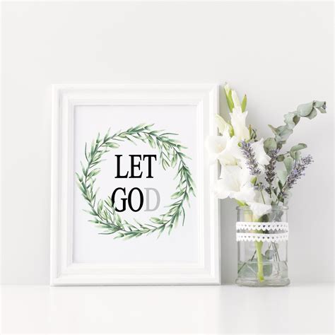 Let Go Let God Art Printable God Art Print Inspirational Scripture Bedroom Art Print Religious ...