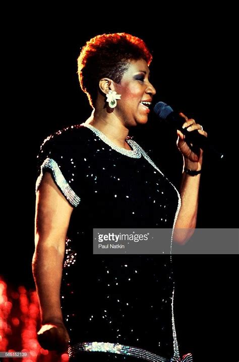 American musician Aretha Franklin performs on stage at the Hyatt ...