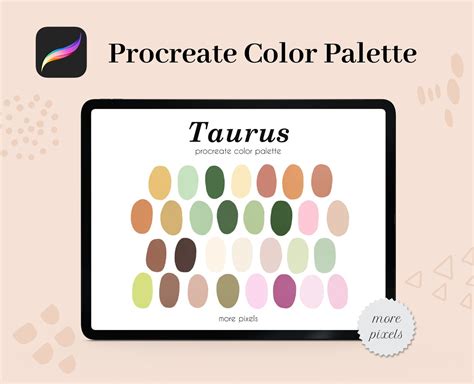 Taurus Procreate Color Palette, Zodiac Color Palette, Hex Code, Ipad ...