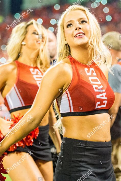 Louisville Cardinals Cheerleaders During Ncaa College Editorial Stock ...