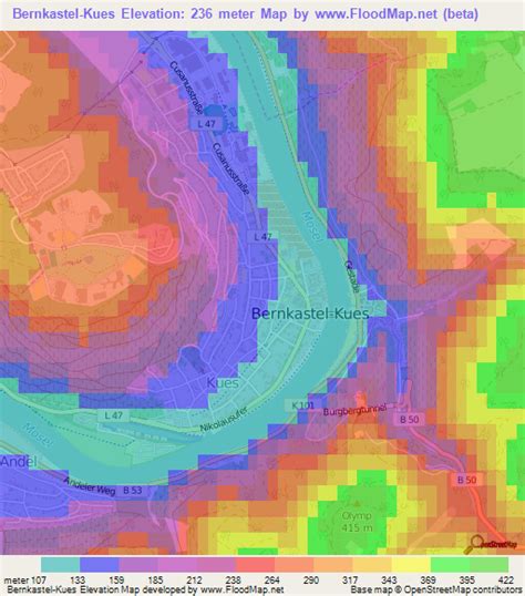 Elevation of Bernkastel-Kues,Germany Elevation Map, Topography, Contour