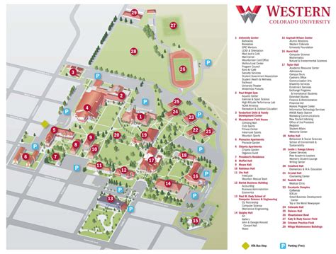 Western Colorado University Campus Map | Printable Templates Free