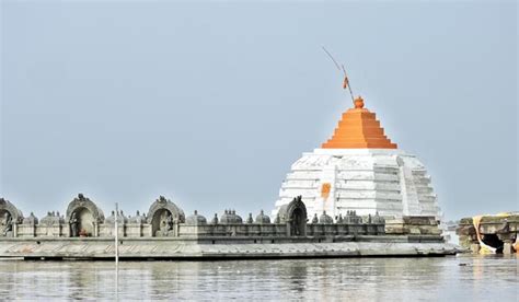 Sangameswara temple on the verge of drowning