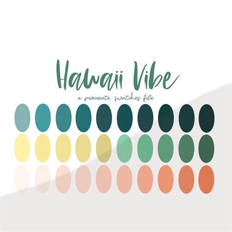 Hawaii Vibe Color Palette Procreate Color Palette Beach - Etsy UK