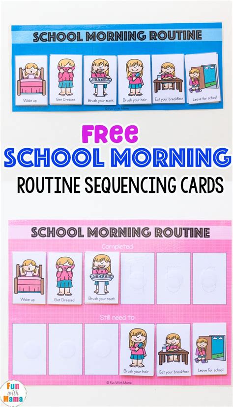 Looking for kids school morning routine cards or a checklist that is ...