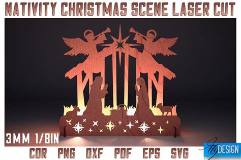 Nativity Christmas Scene Laser Cut SVG | Christmas Laser Cut SVG Design - So Fontsy