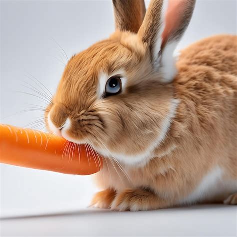 Premium AI Image | Rabbit eating carrot