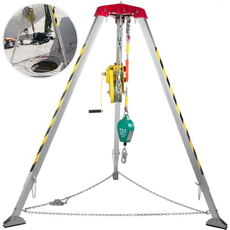 VEVOR Confined Space Tripod with 2600lbs Winch, Confined Space Kit 8' Tripod Legs, Confined ...