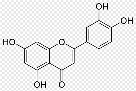 Luteolin Flavones Flavonoid Chemical structure, number 13, angle, white ...