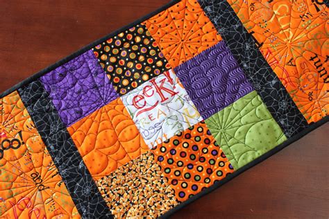 Large Quilted Halloween Table Runner | Halloween table, Quilted table runners, Quilts