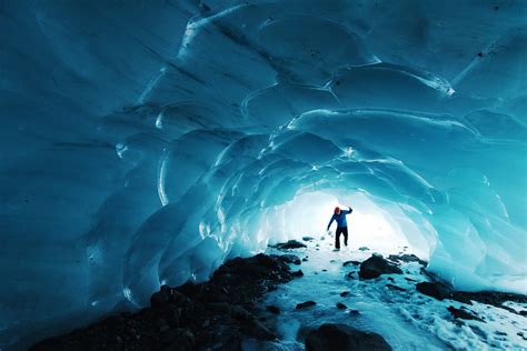 Skating into an ice cave. Byron Glacier, Chugach National … | Flickr