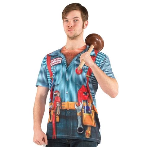 Adult Costume - Faux Real Shirt, Plumber | Fancy Dress Costumes | Party Shop