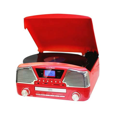 TechPlay 3 Speed Turntable, Programmable MP3 CD Player, USB/SD, Radio ...