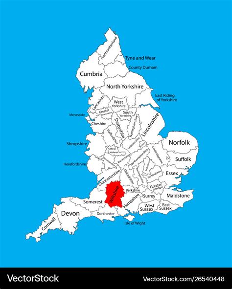 Map wiltshire south west england united kingdom Vector Image