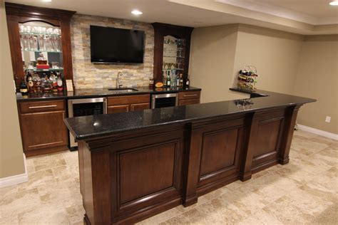 Merillat Classic basement bar designed by Mans Kitchen & Bath department | Basement bar design ...