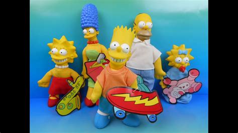 1990 MEET THE SIMPSONS SET OF 5 PLUSH BURGER KING KID'S MEAL TOY'S VIDEO REVIEW - YouTube