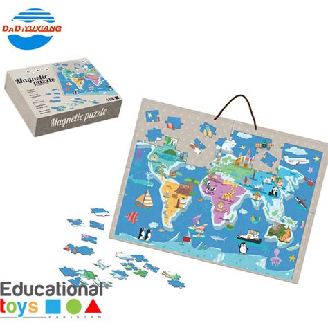 Buy Magnetic Puzzle World Map - 168 pieces Online - Educational Toys ...