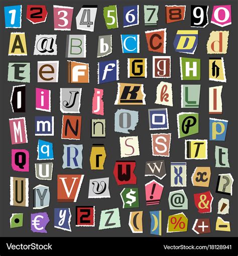 Collage alphabet letters made from Royalty Free Vector Image