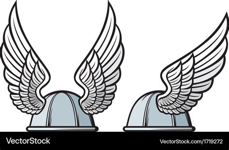 Gaelic helmet with wings Royalty Free Vector Image