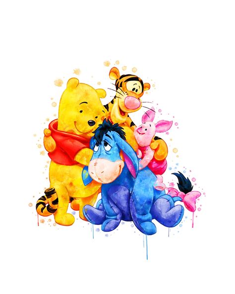 Winnie the Pooh Art Print Watercolor Printable Poster Set6 | Etsy