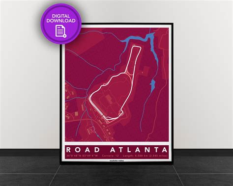 Road Atlanta Track Map for Poster Wall Art IMSA Poster Digital Download ...