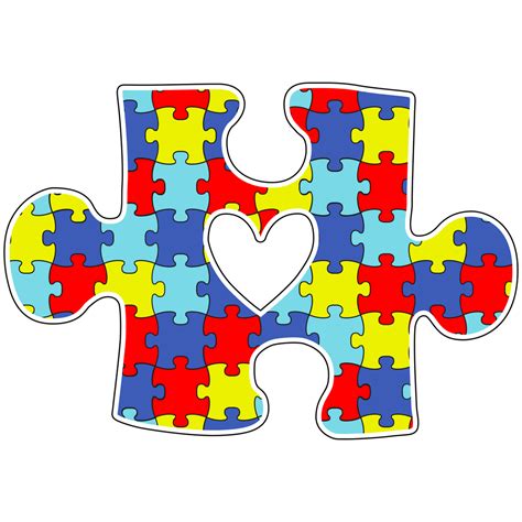 Puzzle Piece With Heart Autism Sticker – StickerSensation