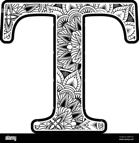 Mandala letter coloring vector decorative hi-res stock photography and images - Alamy