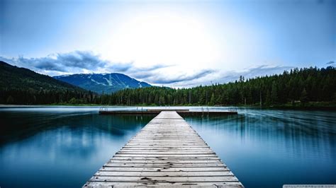 Brown wooden lake dock, pier HD wallpaper | Wallpaper Flare