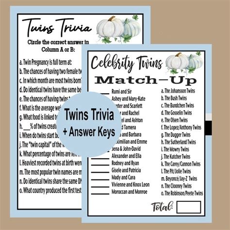 Twins Baby Shower Games Twins Baby Boy Shower Games Autumn - Etsy