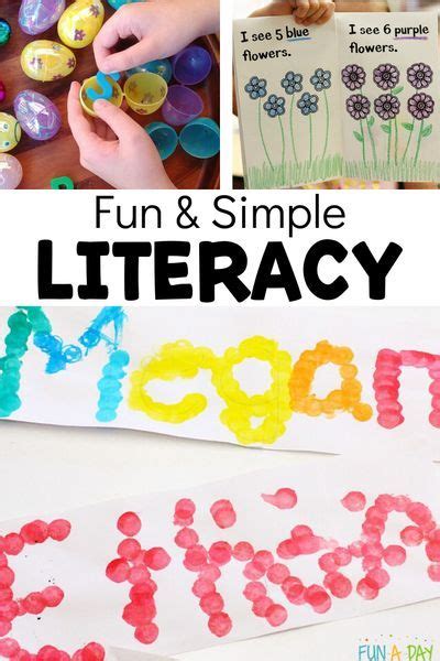 Simple Early Literacy Activities for Preschool and Kindergarten Kids | Literacy activities ...