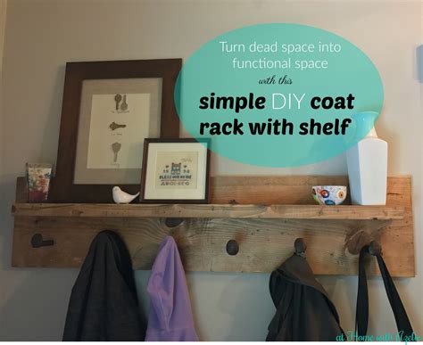 Simple DIY coat rack with shelf and railroad spikes tutorial - at Home ...