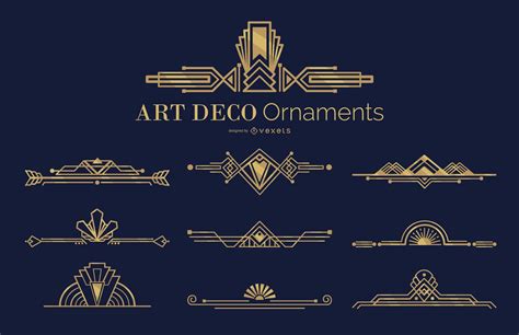 Art Deco Ornaments Set Vector Download