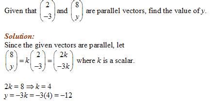 Parallel Vectors (solutions, examples, videos)