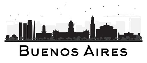 Buenos Aires skyline black and white silhouette. 7520425 Vector Art at ...