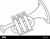 Mardi Gras Trumpet Isolated Coloring Page For Kids Stock Vector Image  sketch template