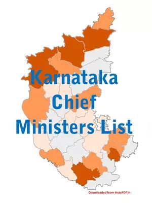 Karnataka Chief Minister List (1947 to 2023) PDF – InstaPDF