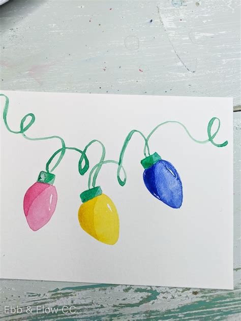 Easy DIY Watercolor Christmas Cards to Make - Ebb and Flow Creative Co