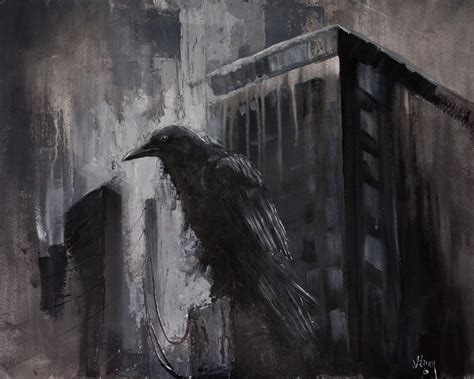 RAVEN CROW Decor Giclee Print on CANVAS Gothic Crow Dark | Etsy | Urban wall art, Contemporary ...