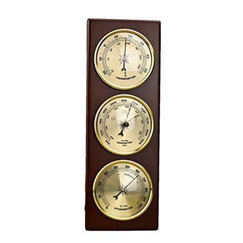 Weather Station with Barometer Thermometer Hygrometer,3 in 1 Wall-Mounted Analog Weather Station ...