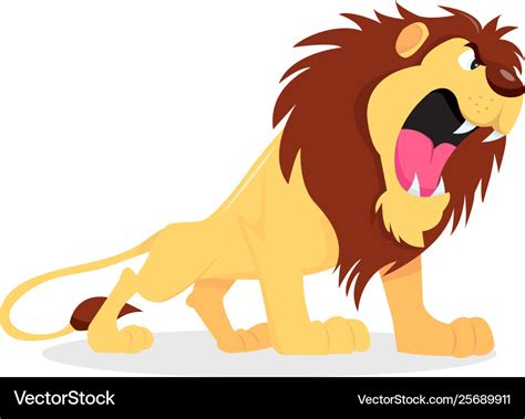 Cartoon roaring lion Royalty Free Vector Image