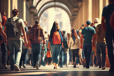 Crowd of People Walking Street Stock Photo - Image of american, destinations: 269268734