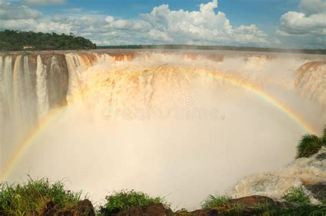 Iguazu Falls Rainbow stock image. Image of south, american - 215967191