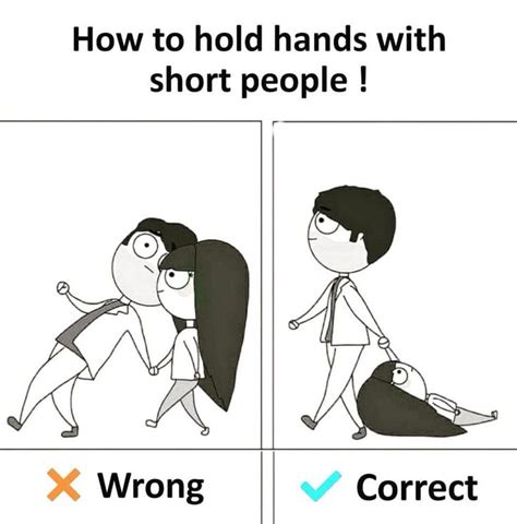 Holding hands with short people