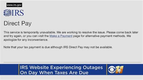 IRS 'Direct Pay' Option Not Working On Tax Day - YouTube