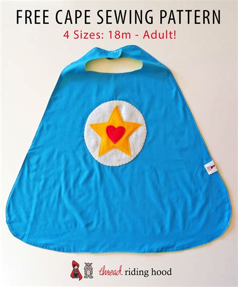 Free Cape Pattern in 4 Sizes - Thread Riding Hood | Cape pattern sewing, Kids cape pattern ...