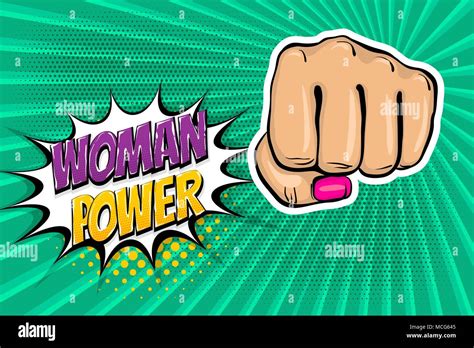 Girl woman power fist pop art style Stock Vector Image & Art - Alamy